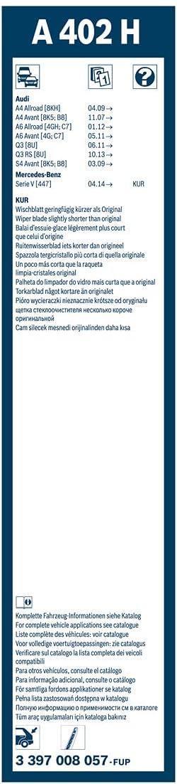 imageBOSCH A300H OE Specialty Rear Wiper Blade 12quot  SingleA402H 16