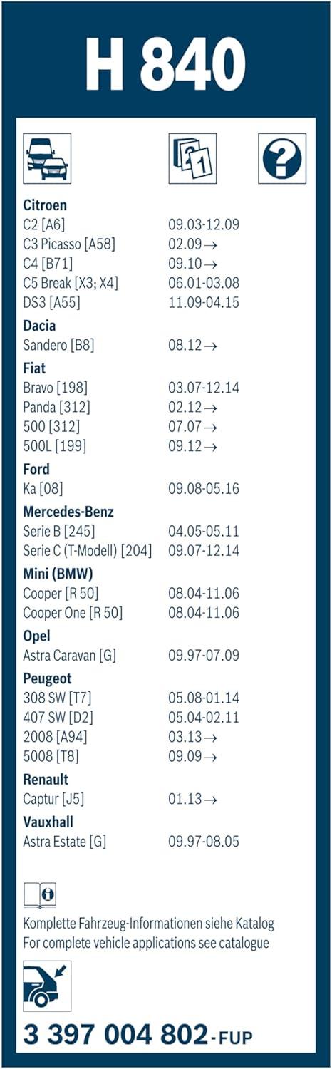 imageBOSCH H301 Rear Wiper Blade 12quot  Single20B