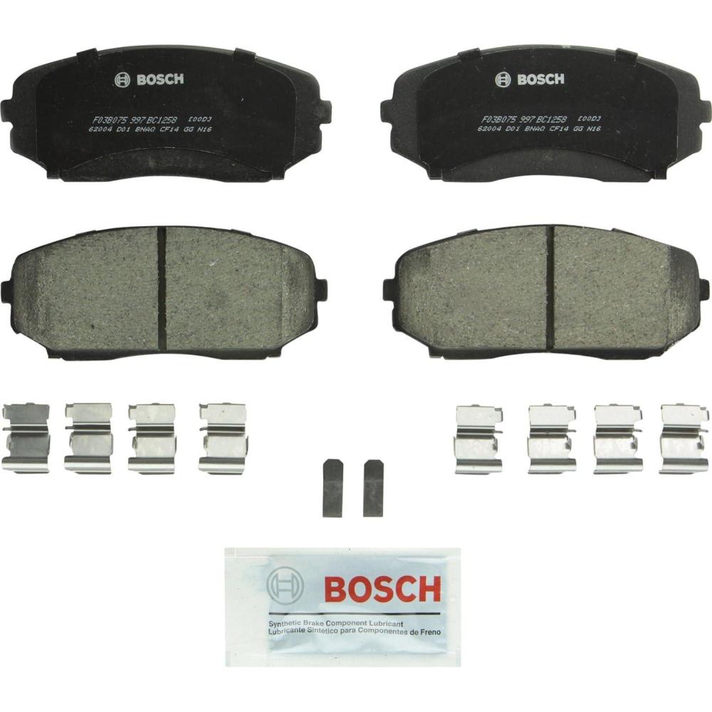 imageBOSCH BC1258 QuietCast Premium Ceramic Disc Brake Pad Set  Compatible with Select Ford Edge Lincoln MKX Mazda CX5 CX7 CX9 FRONT