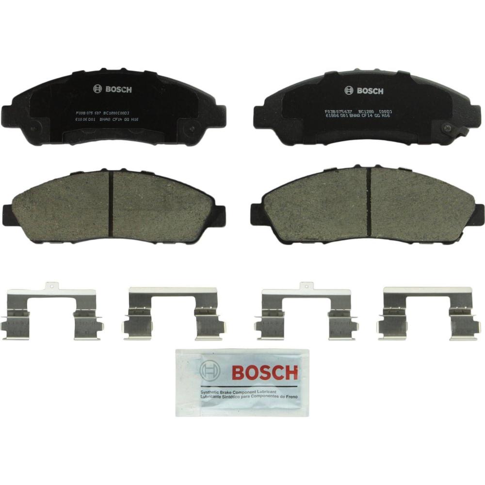 imageBOSCH BC1280 QuietCast Premium Ceramic Disc Brake Pad Set  Compatible with Select Acura MDX ZDX Honda Pilot FRONT
