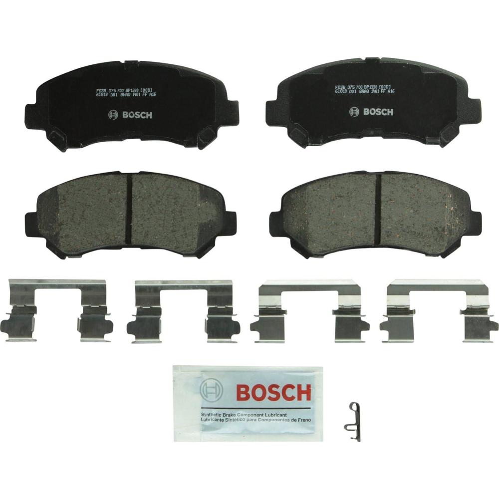 imageBOSCH BP1338 QuietCast Premium Organic Disc Brake Pad Set  Compatible With Select Nissan Juke Maxima Sentra Rogue Rogue Select XTrail Suzuki Kizashi FRONT