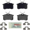 imageBOSCH BE340H Blue SemiMetallic Disc Brake Pad Set with Hardware  Compatible with Select Audi A4 A6 A8 S4 S6 S8 TT Volkswagen Beetle Cabrio Corrado Eos Golf Jetta Passat  More REAR