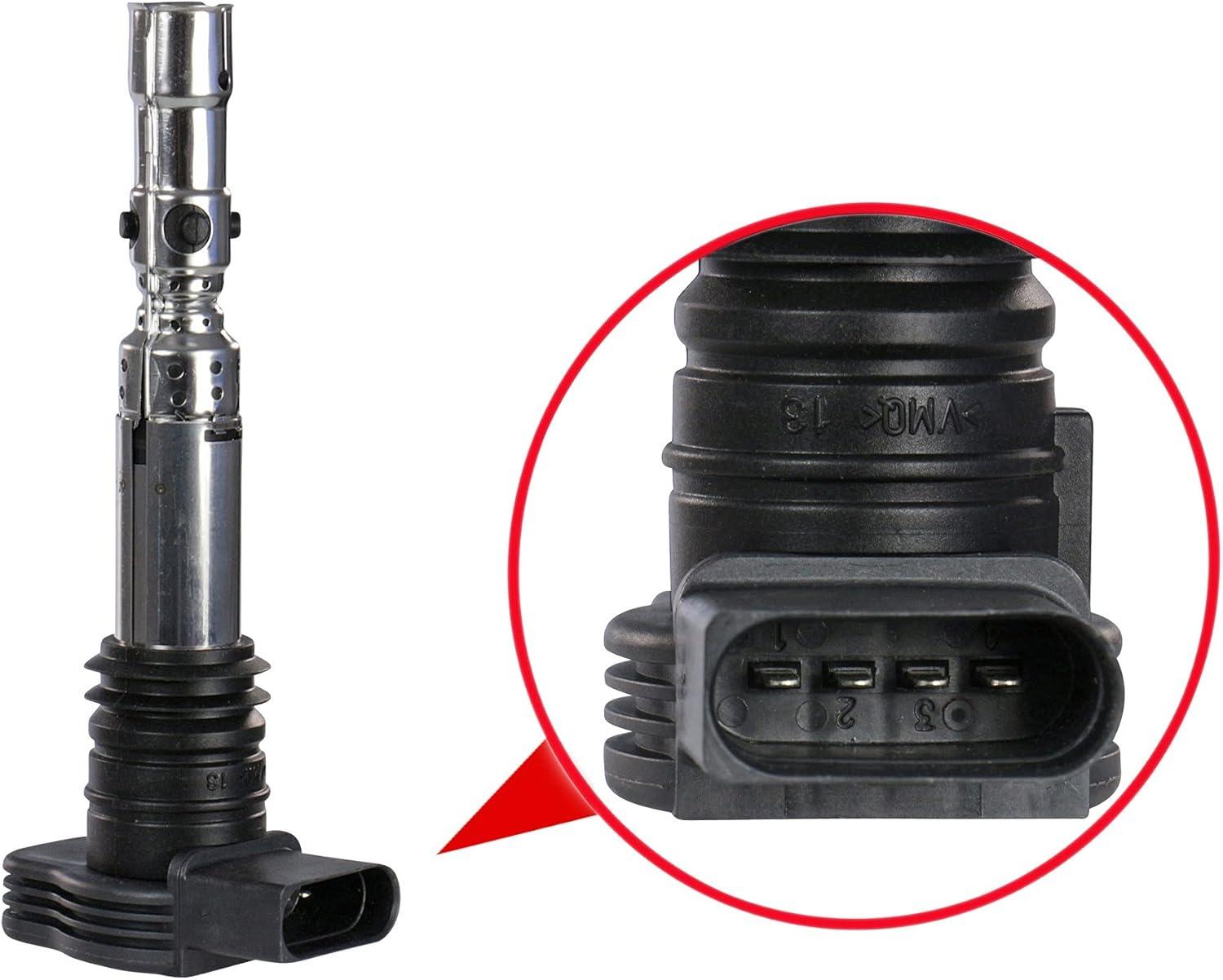 imageBOSCH 0986221024 Ignition Coil  Compatible with Select Audi A4 A4 Quattro A6 Quattro Allroad Quattro TT TT Quattro Volkswagen Beetle Golf Jetta Passat  Single