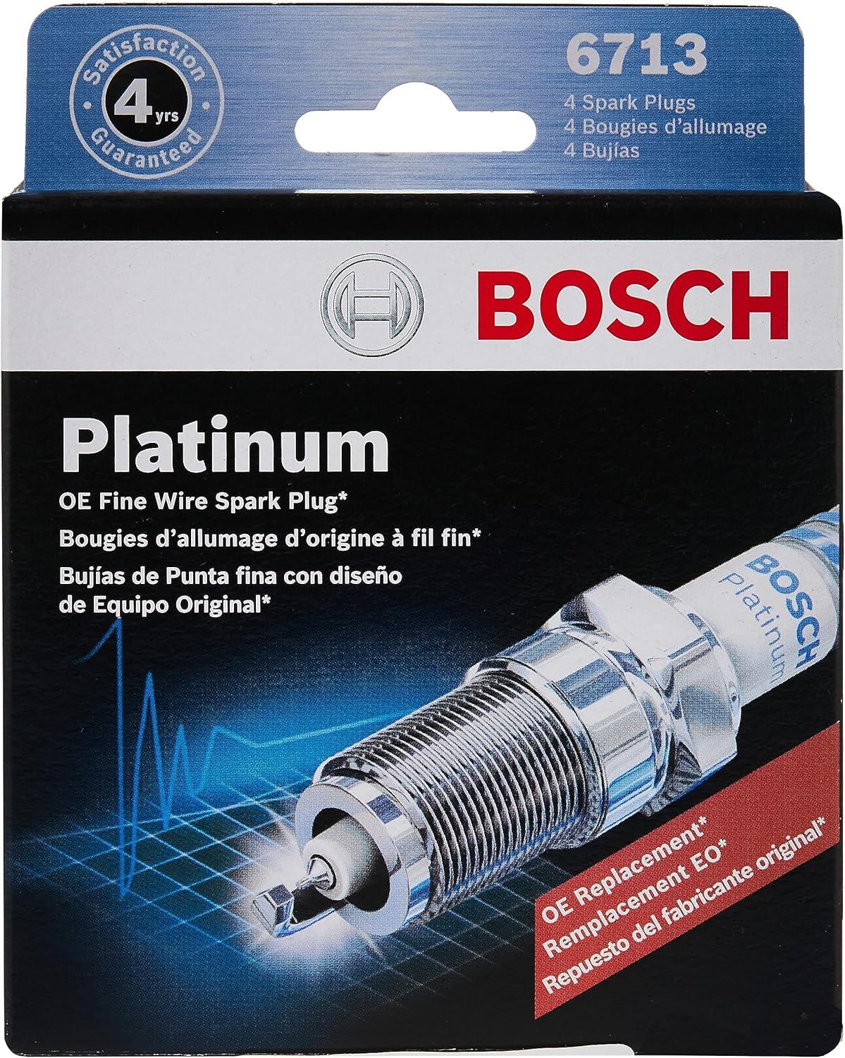 imageBOSCH 6713 OE Fine Wire Platinum Spark Plug  SinglePack of 4