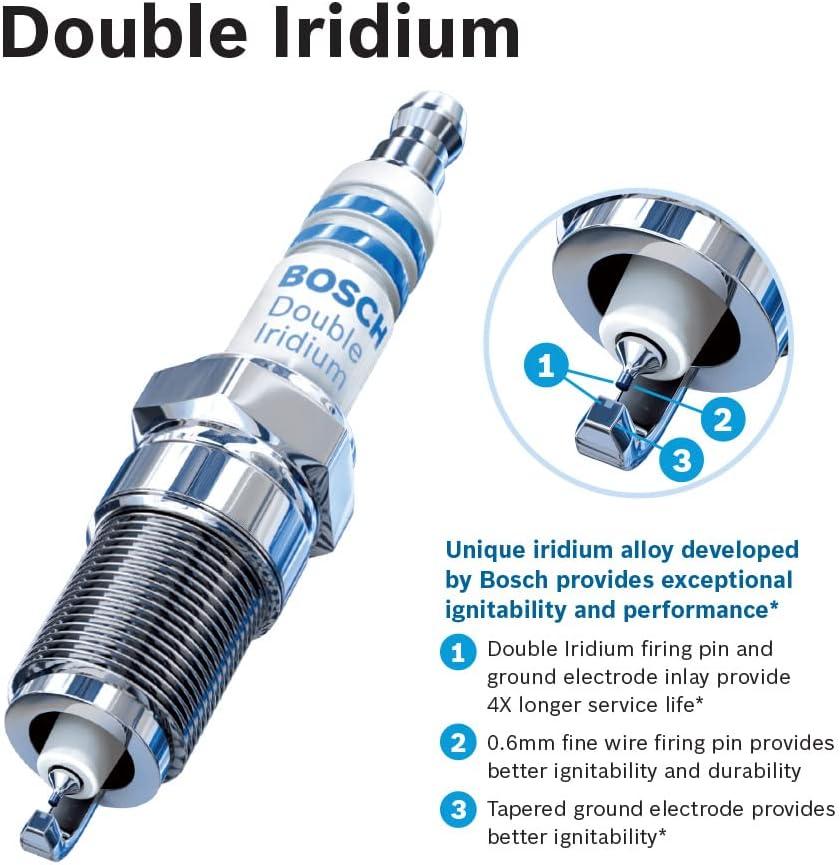 imageBOSCH 9601 OE Fine Wire Double Iridium Spark Plug  Pack of 4