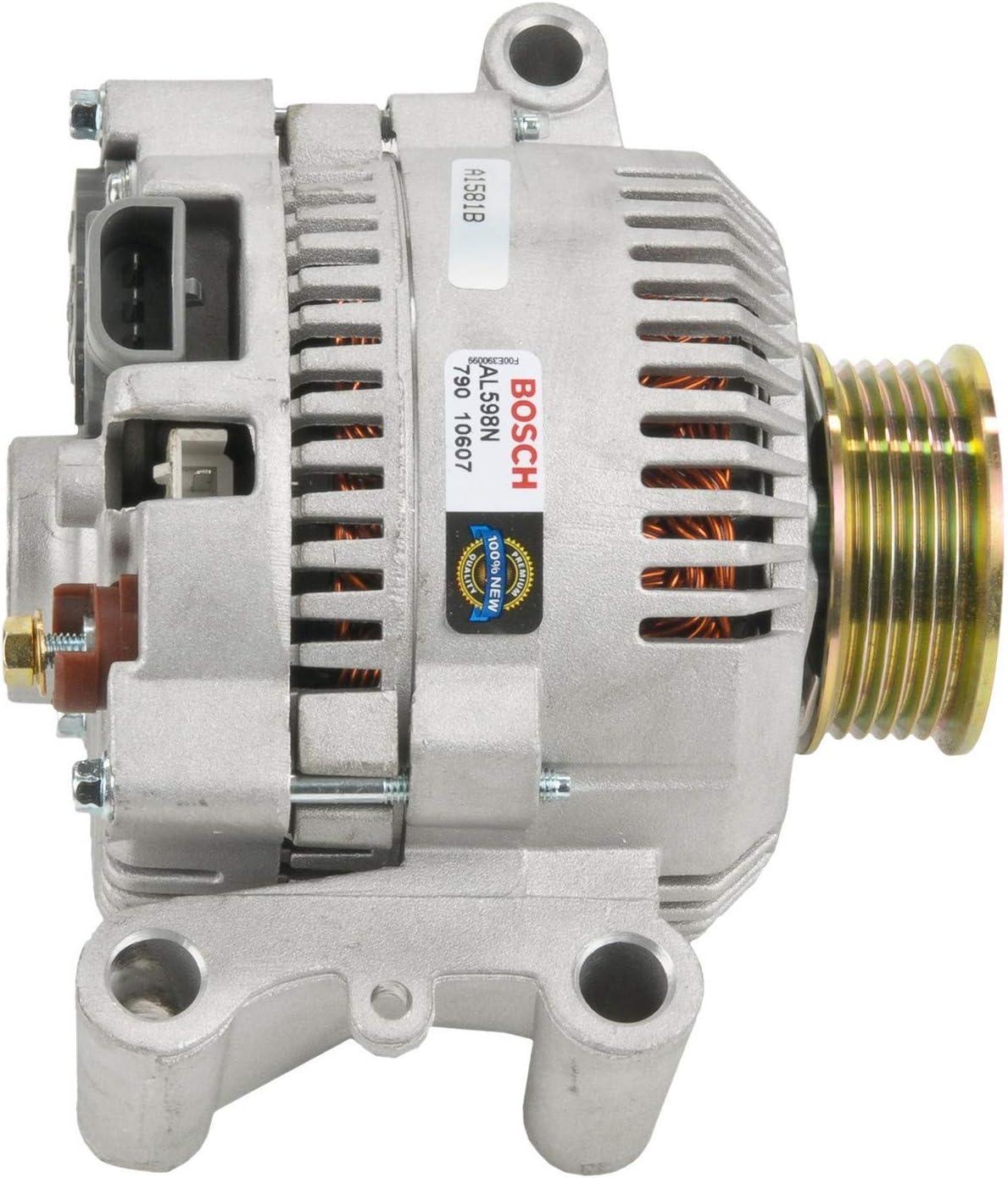 imageBOSCH AL598N Premium 100 New Alternator  Compatible with Select Ford Aerostar Bronco E150 E250 E350 Explorer F150 F250 F350 Ranger Mazda B3000 B4000 Navajo Mercury Tracer 95 Amp
