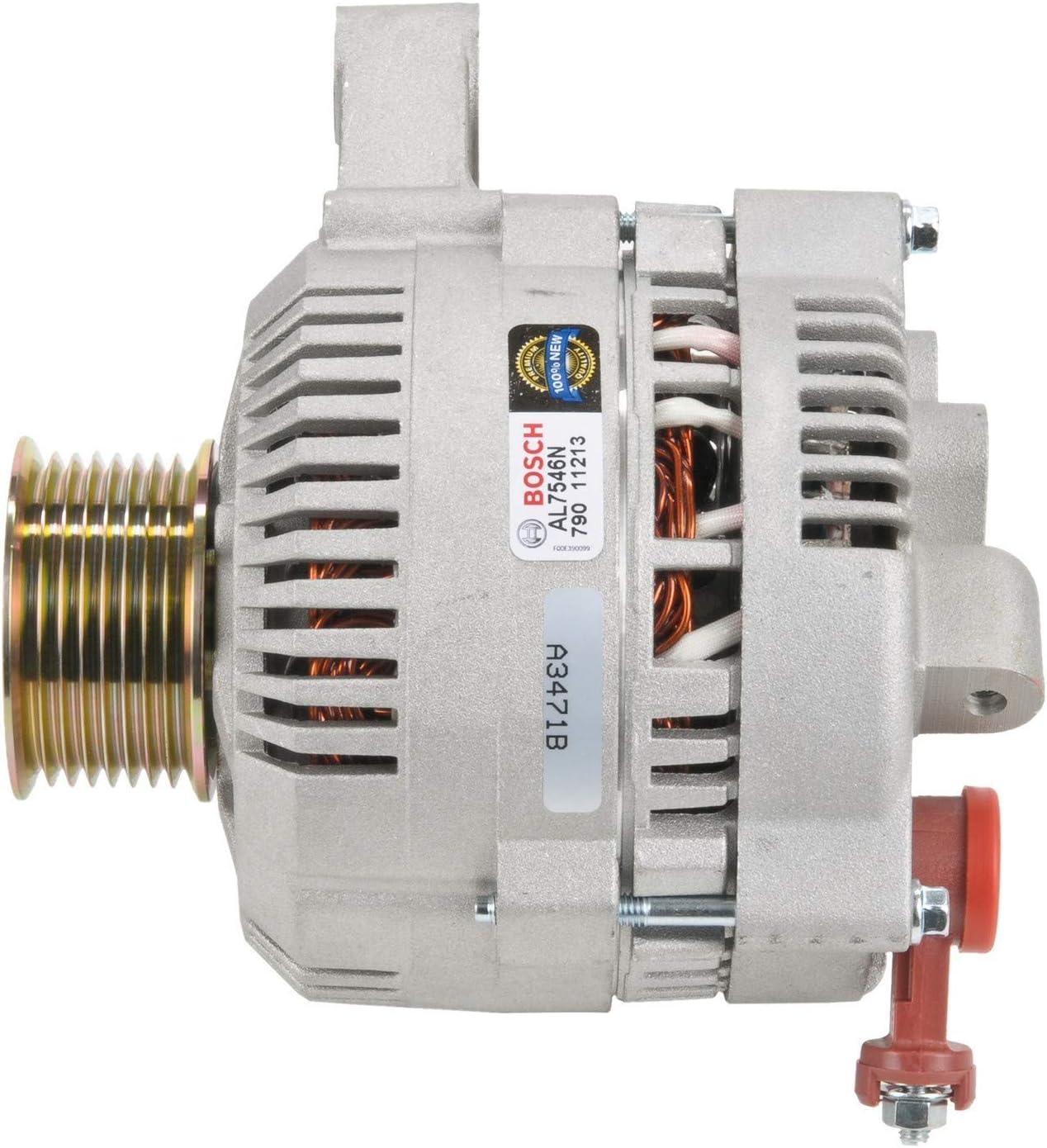 imageBOSCH AL7546N Premium 100 New Alternator  Compatible with Select Ford E150 E250 E350 E450 E550 F150 F250 F350 F450 F550 F53 Lincoln Town Car Mercury Grand Marquis 95 Amp