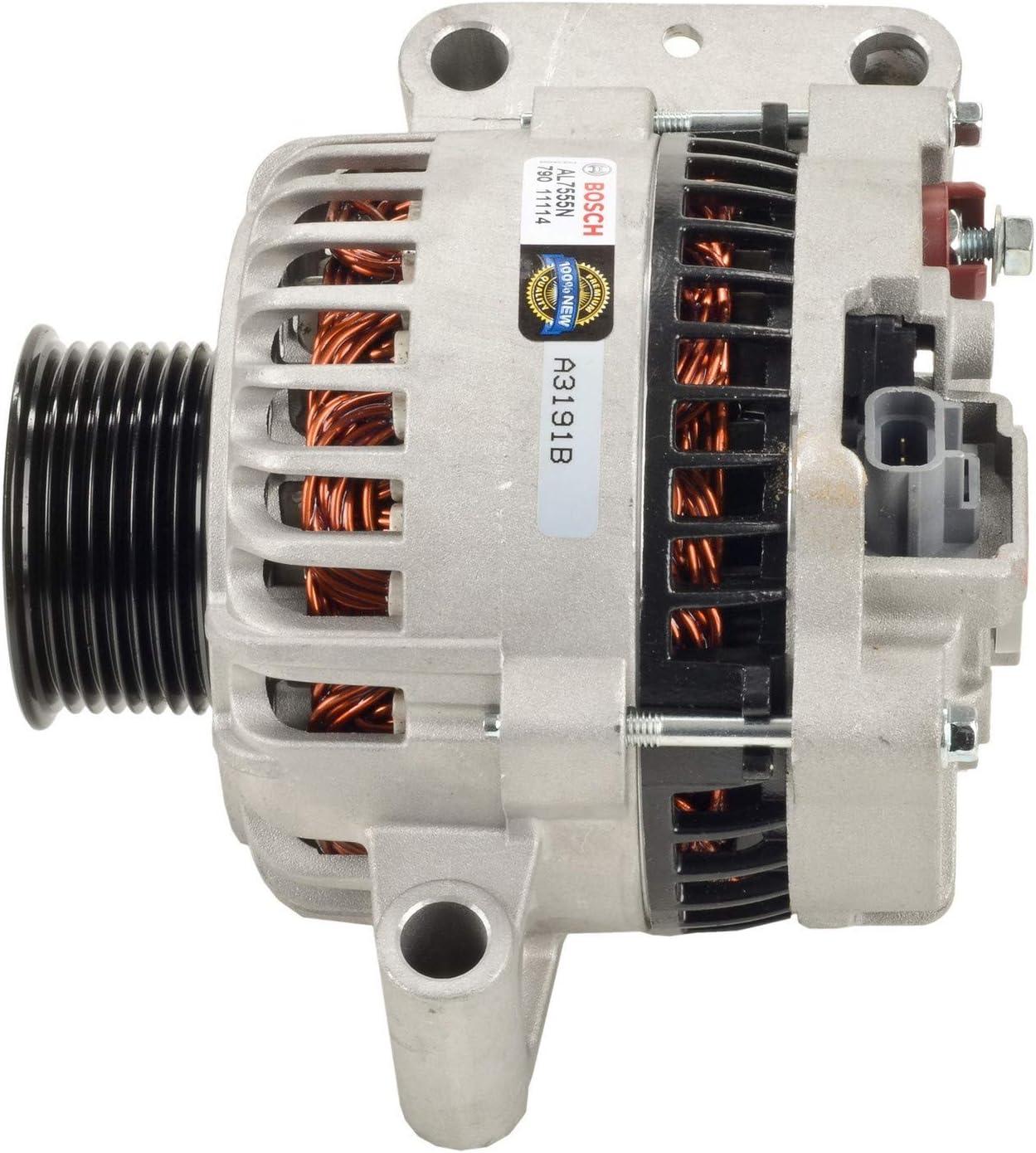 imageBOSCH AL7555N Premium 100 New Alternator  Compatible with Select Ford Excursion E350 E450 E550 F250 Super Duty F350 F450 F550 110 Amp