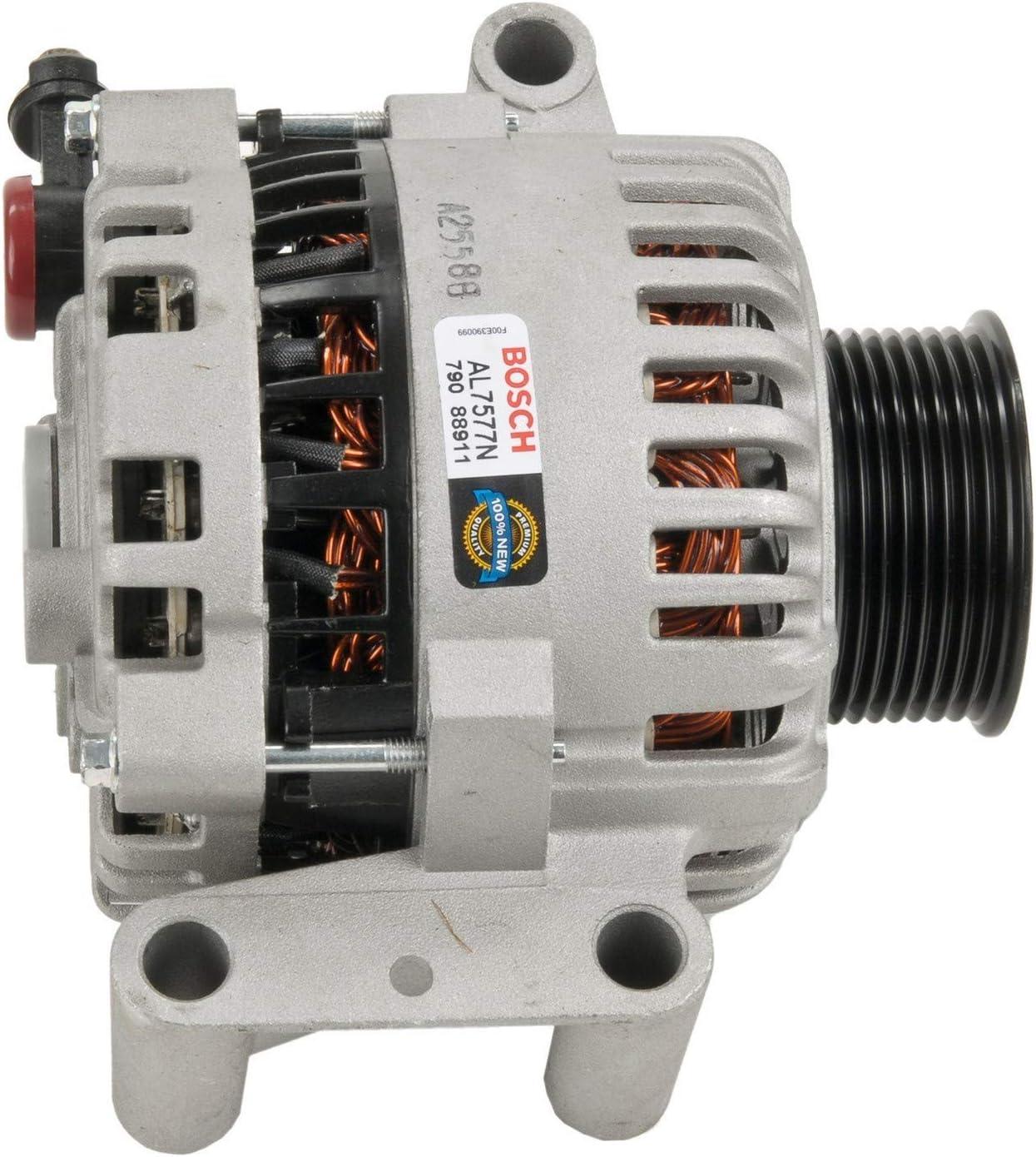 imageBOSCH AL7577N Premium 100 New Alternator  Compatible with Select Ford F250 Super Duty F350 Super Duty F450 Super Duty F550 Super Duty 110 Amp