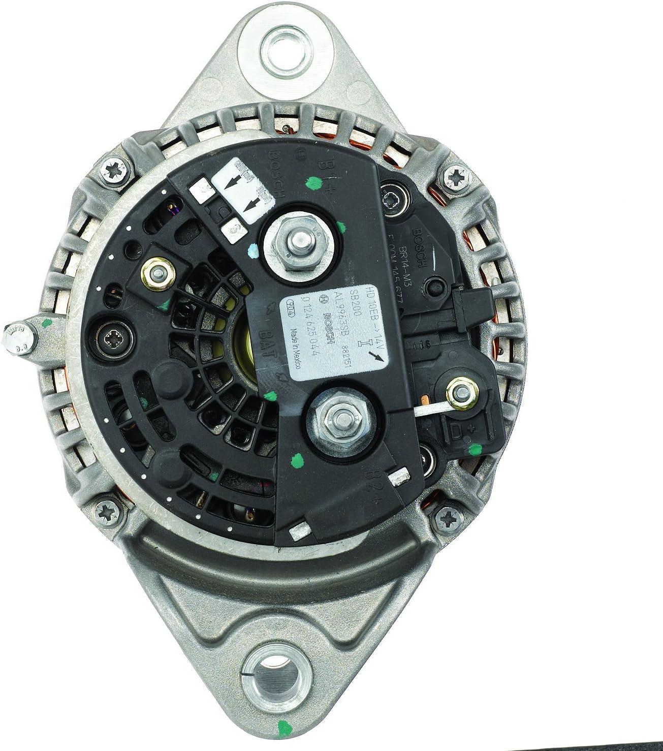 imageBOSCH AL9963SB Premium 100 New Alternator  Compatible with Select Chevrolet Ford Freightliner GMC Hino International Kenworth Mack Peterbilt Sterling Volvo Western Star White 200 Amp