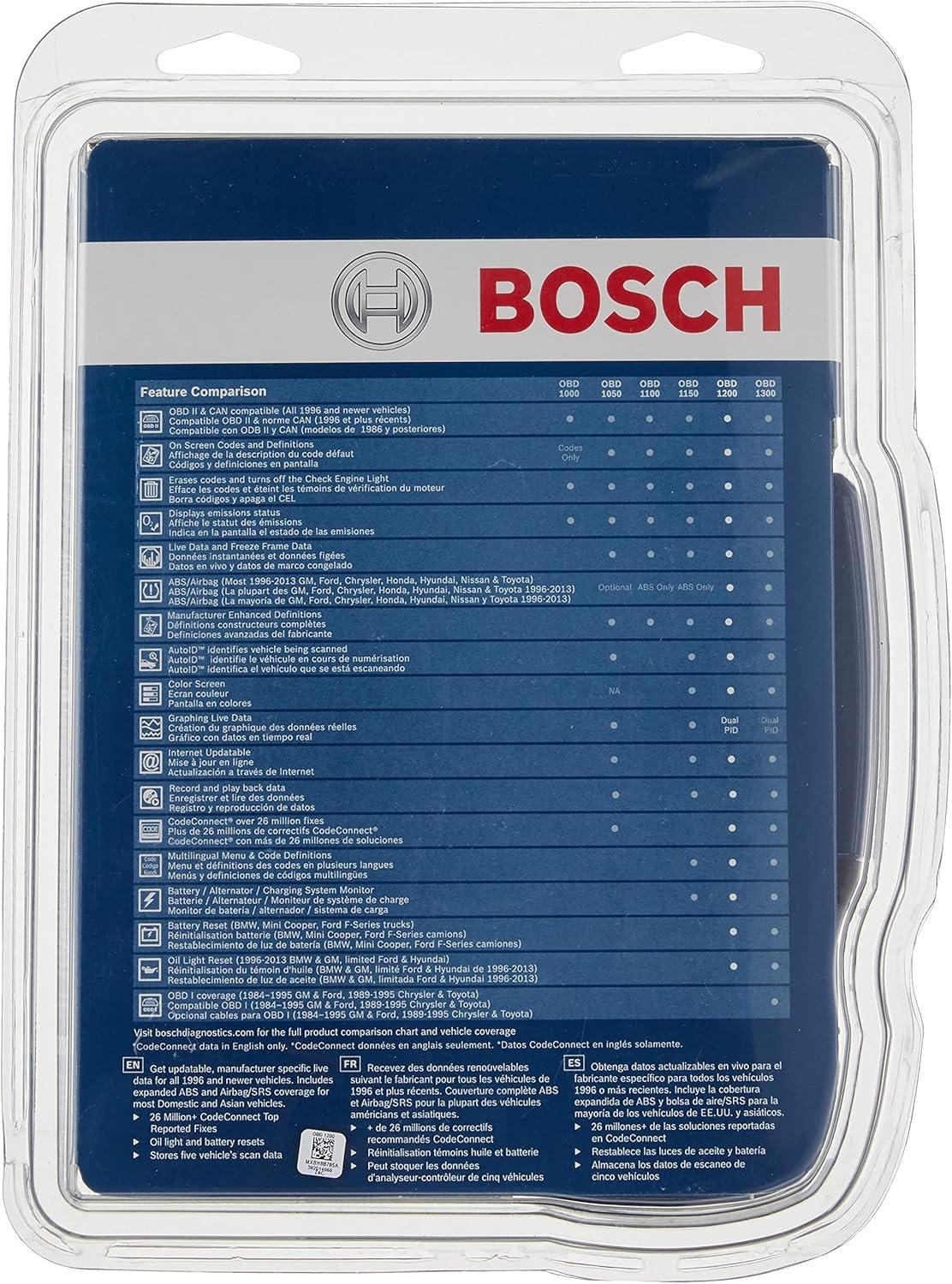 imageBosch OBD 1200 Scan Tool with CodeConnect ABS ampamp Airbag Coverage Oil Light ampamp Battery Reset