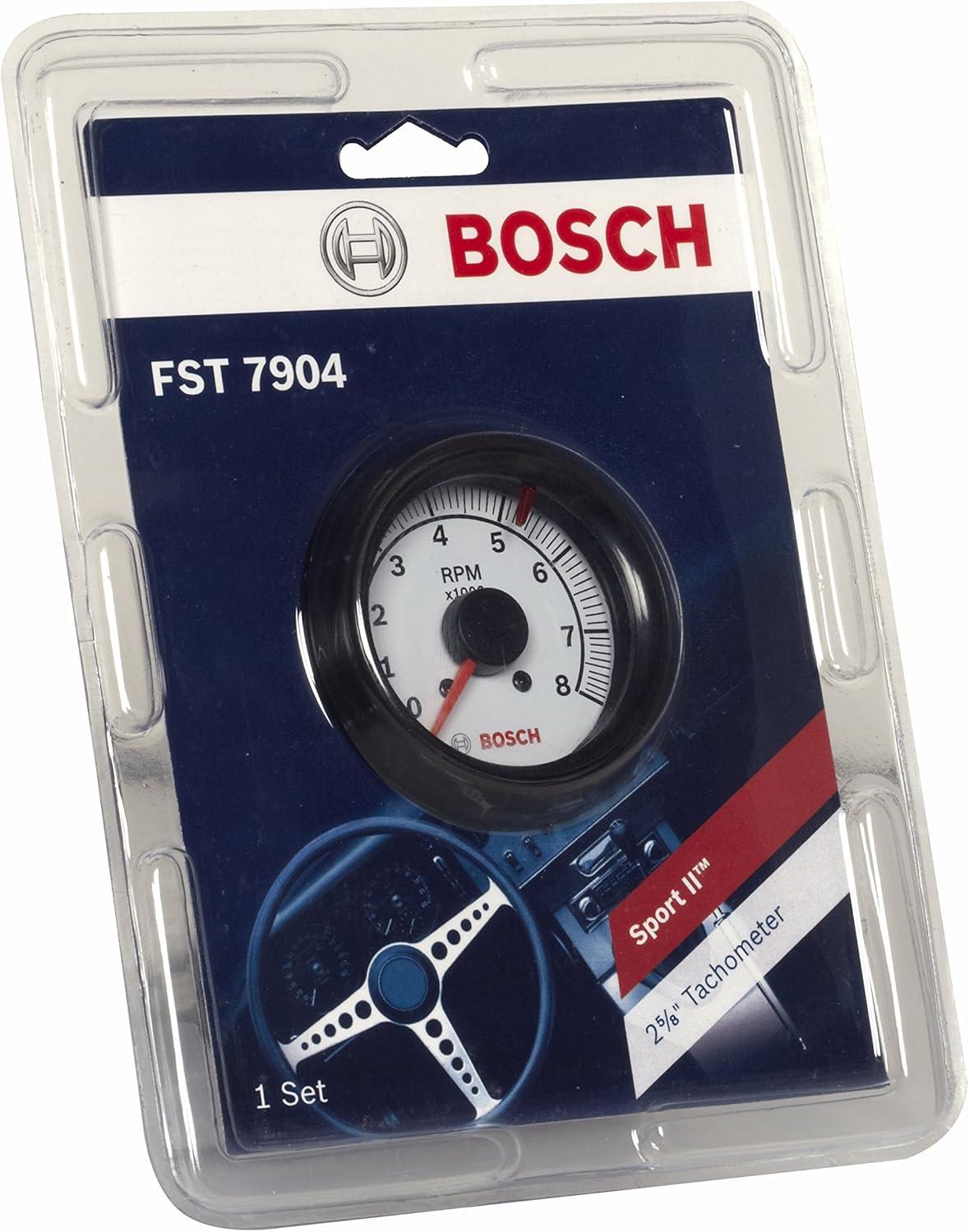 imageBosch SP0F000022 Sport II 258quot Tachometer White Dial Face Black Bezel