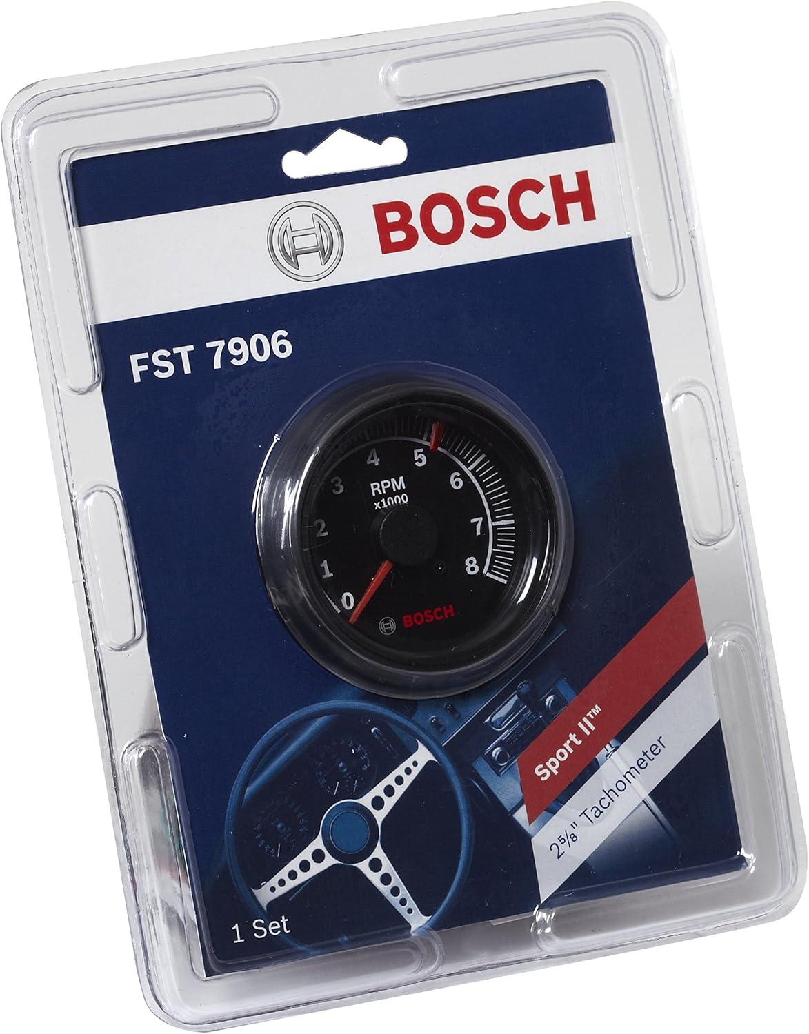 imageBosch SP0F000025 Sport II 258quot Tachometer Black Dial Face Black Bezel