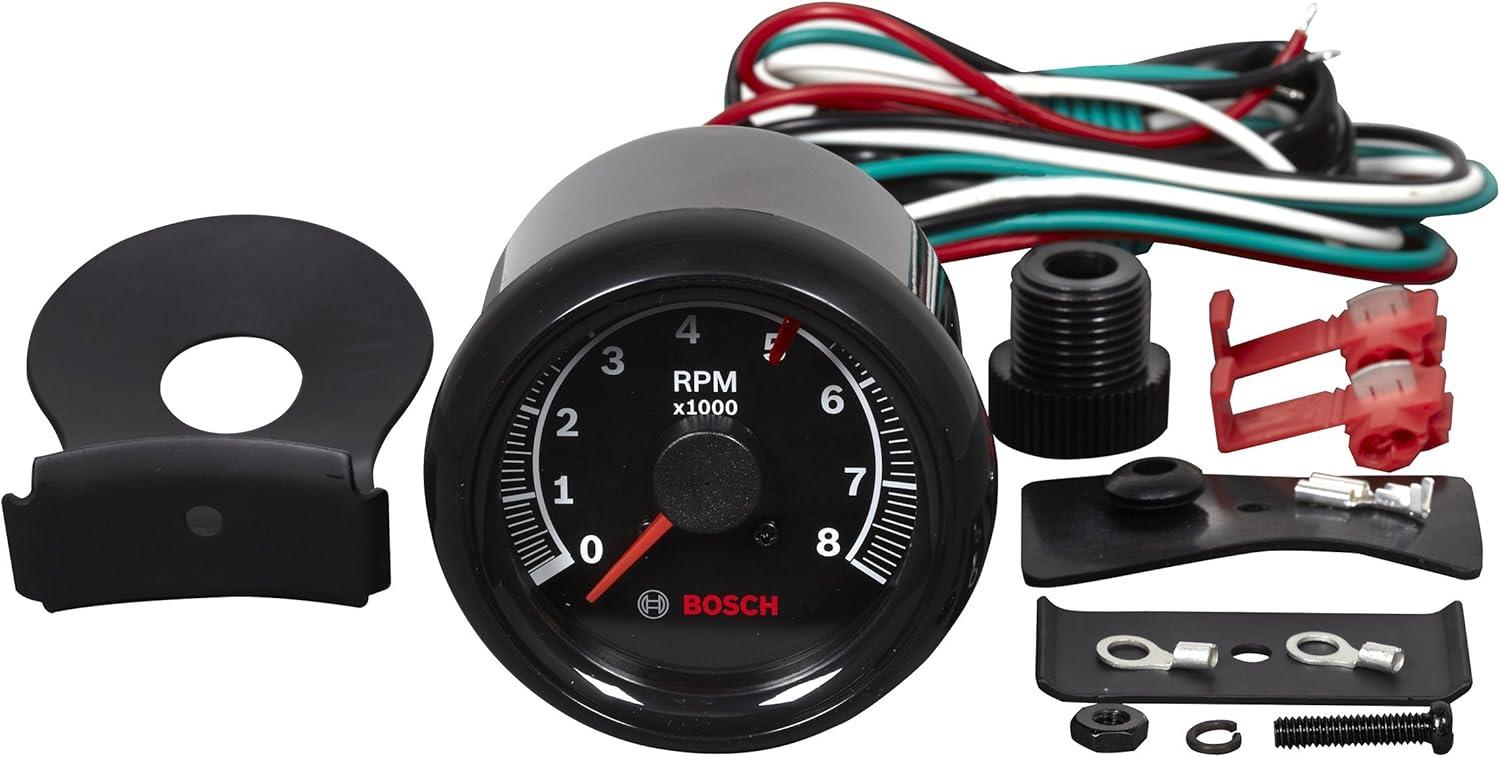 imageBosch SP0F000025 Sport II 258quot Tachometer Black Dial Face Black Bezel