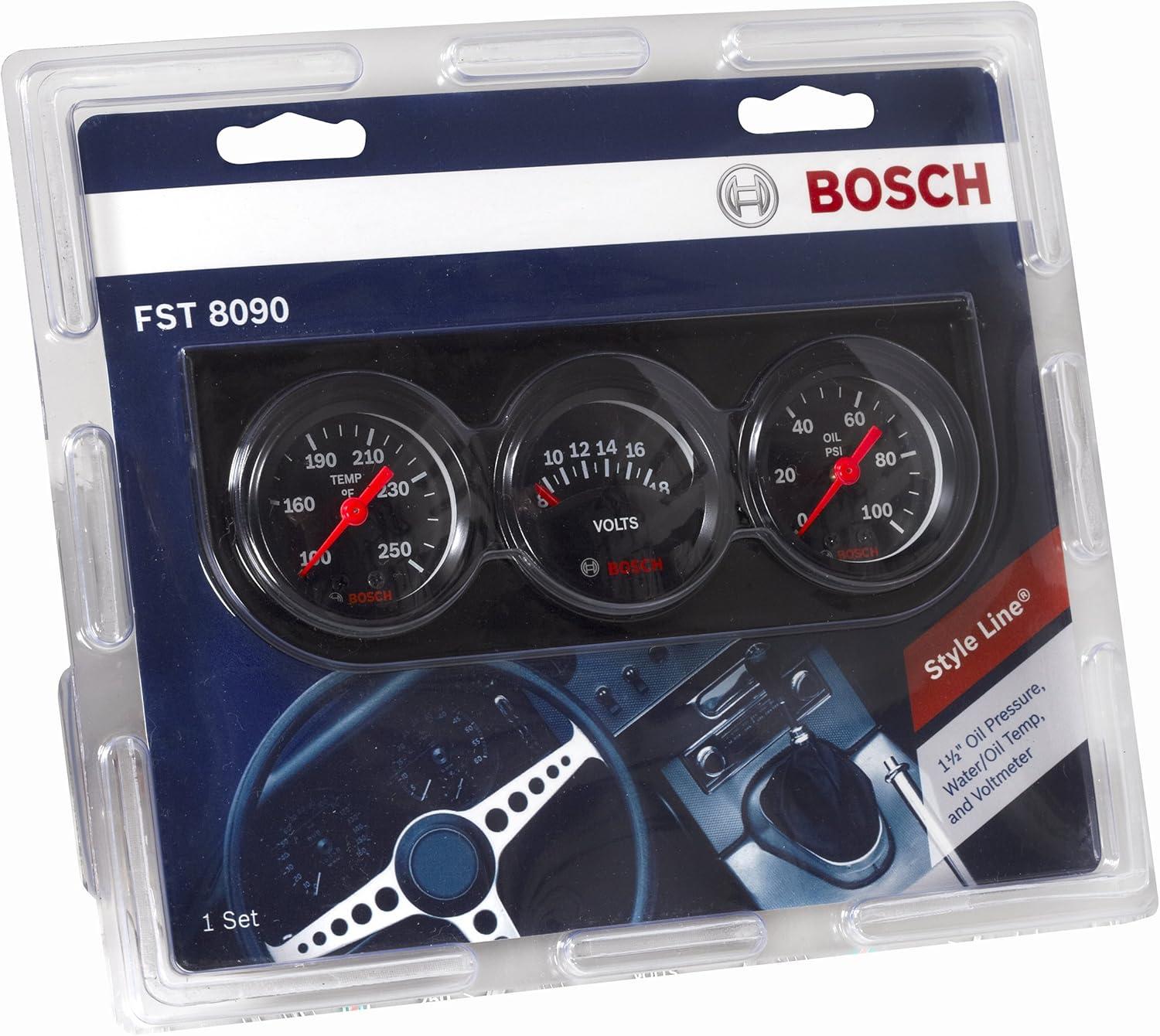 imageBosch SP0F000037 Style Line 112quot Mini Triple Gauge Kit Black Dial Face Black Bezel