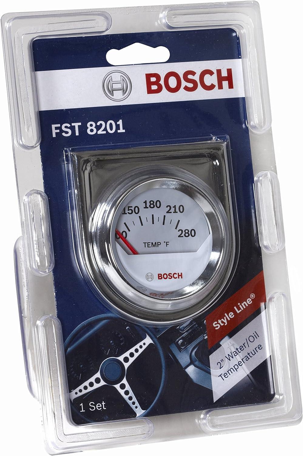 imageBosch SP0F000040 Style Line 2quot Electrical WaterOil Temperature Gauge White Dial Face Chrome Bezel