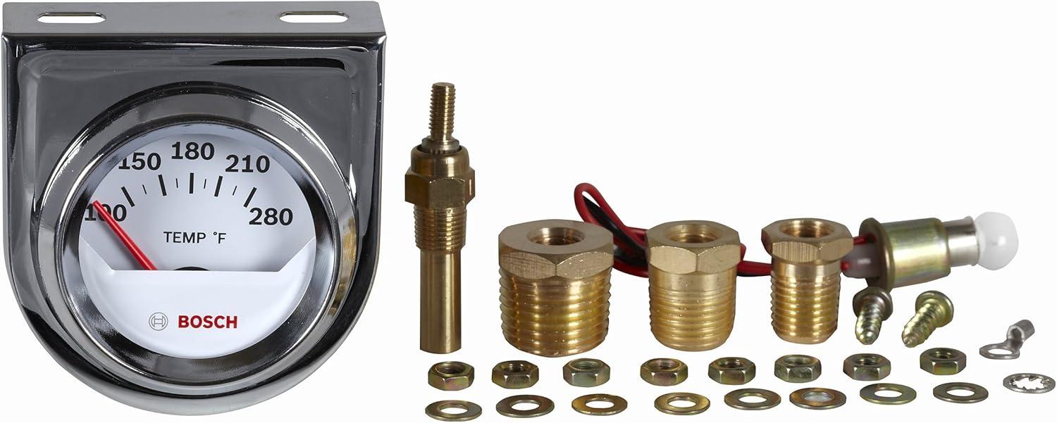 imageBosch SP0F000040 Style Line 2quot Electrical WaterOil Temperature Gauge White Dial Face Chrome Bezel