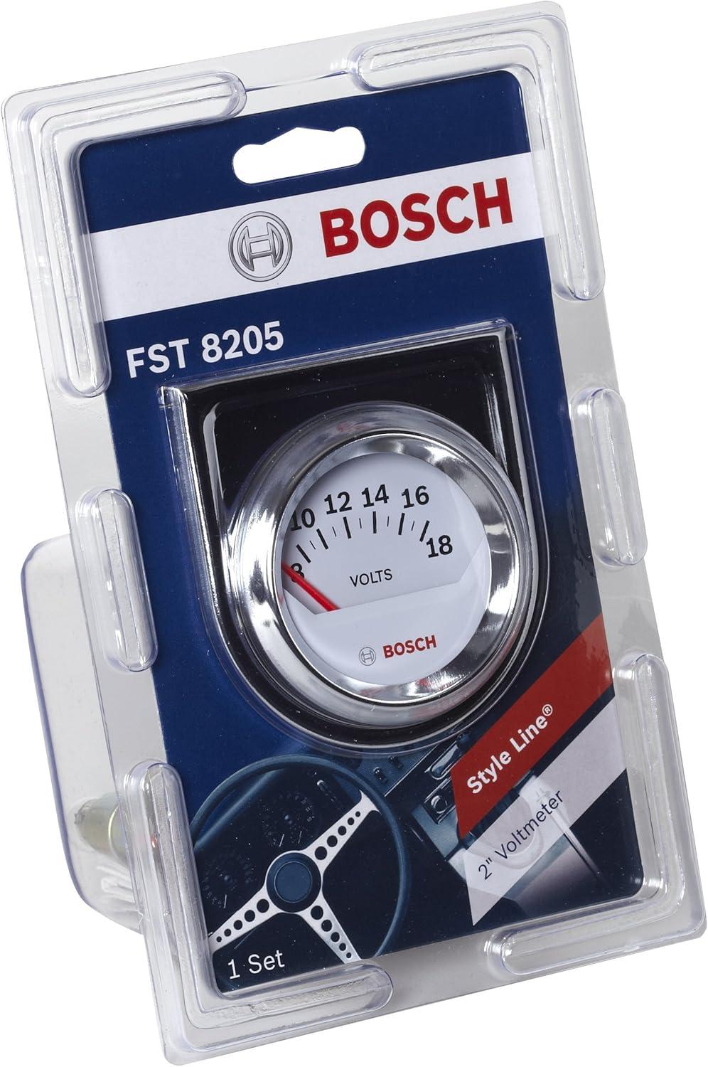 imageBosch SP0F000043 Style Line 2quot Electrical Voltmeter Gauge White Dial Face Chrome Bezel