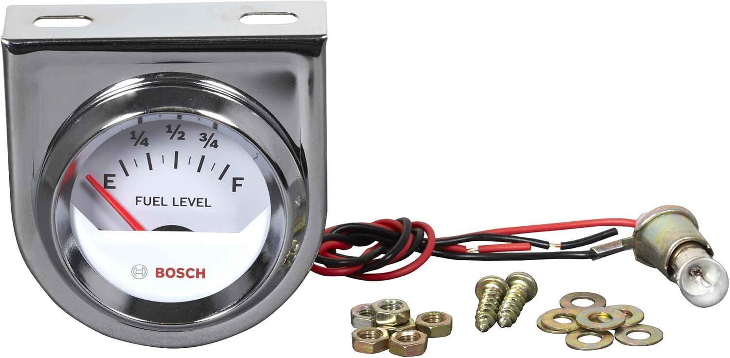 imageBosch SP0F000048 Style Line 2quot Electrical Fuel Level Gauge White Dial Face Chrome Bezel