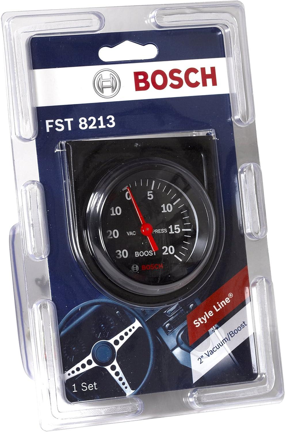 imageBosch SP0F000050 Style Line 2quot Mechanical VacuumBoost Gauge Black Dial Face Black Bezel