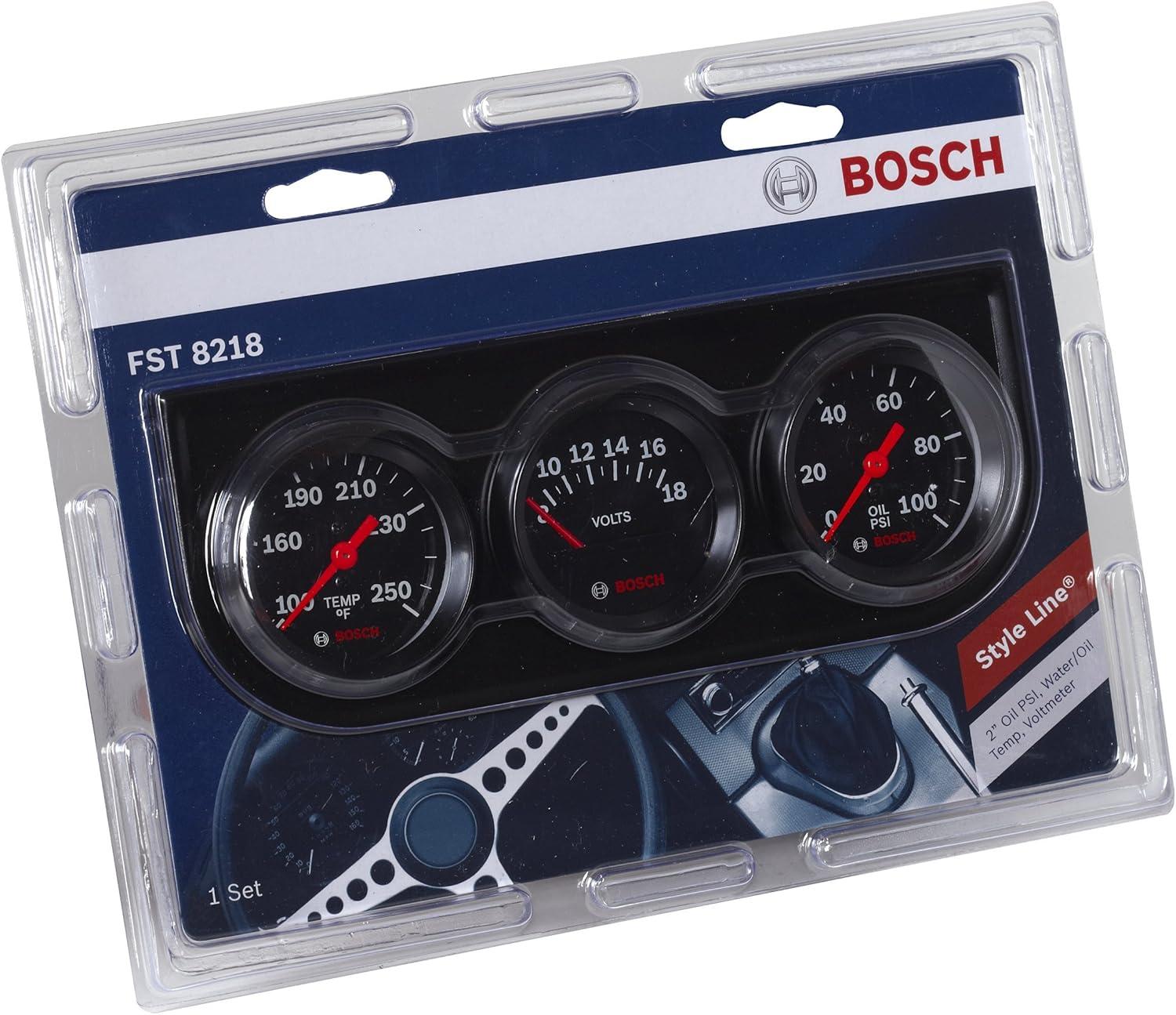 imageBosch SP0F000054 Style Line 2quot Triple Gauge Kit Black Dial Face Black Bezel