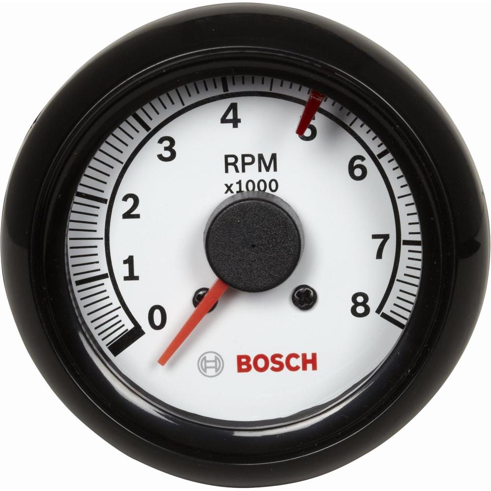 imageBosch SP0F000022 Sport II 258quot Tachometer White Dial Face Black Bezel
