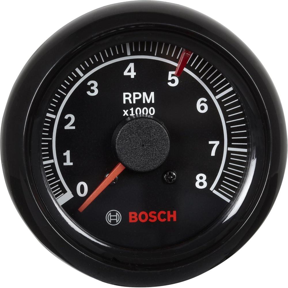 imageBosch SP0F000025 Sport II 258quot Tachometer Black Dial Face Black Bezel