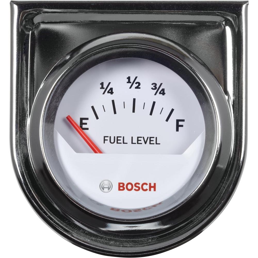 imageBosch SP0F000048 Style Line 2quot Electrical Fuel Level Gauge White Dial Face Chrome Bezel
