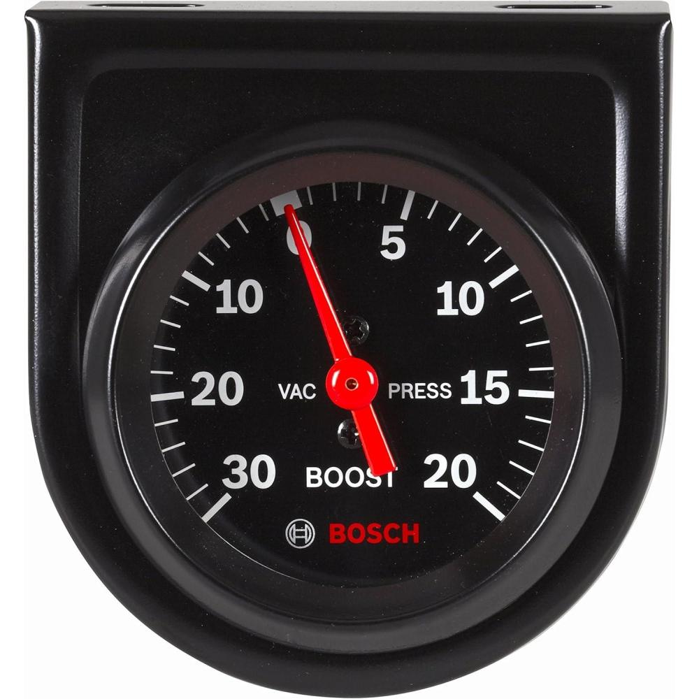 imageBosch SP0F000050 Style Line 2quot Mechanical VacuumBoost Gauge Black Dial Face Black Bezel