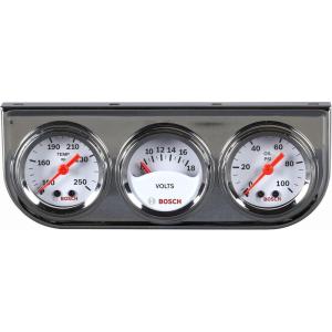 imageBosch SP0F000039 Style Line 112quot Mini Triple Gauge Kit White Dial Face Chrome Bezel