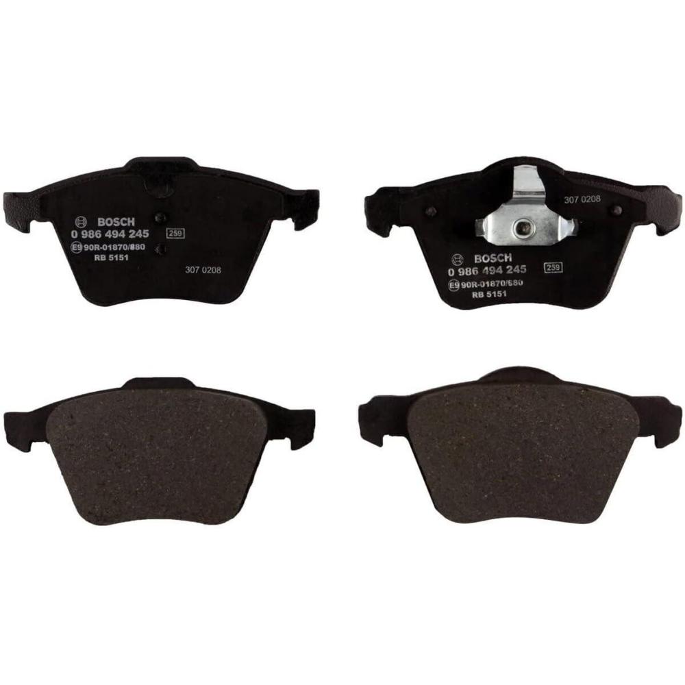 imageBOSCH 0986494245 EuroLine Disc Brake Pad Set  Compatible With Select Volvo S60 S60 Cross Country S80 V60 V60 Cross Country V70 XC70 FRONT