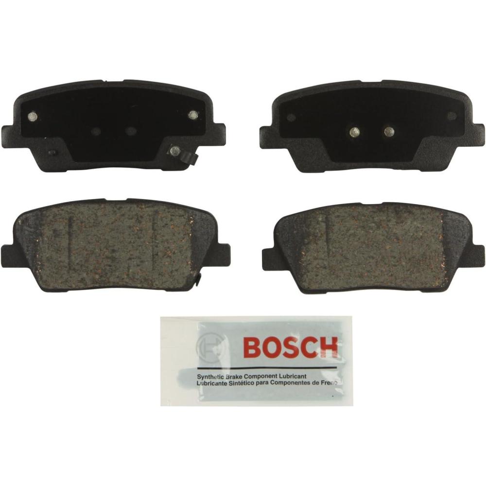 imageBOSCH BE1284 Blue Ceramic Disc Brake Pad Set  Compatible With Select Genesis G90 Hyundai Entourage Equus Genesis Genesis Coupe Santa Fe Kia Borrego K900 Sedona Sorento REAR
