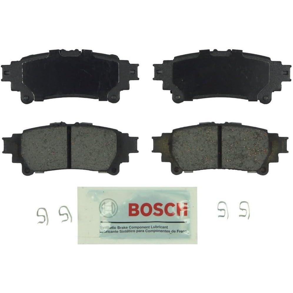 imageBOSCH BE1391 Blue Ceramic Disc Brake Pad Set  Compatible With Select Lexus GS IS RC 200t 250 300 350 450h Turbo Toyota Highlander Mirai Prius V Sienna REAR