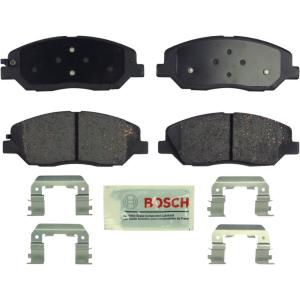 imageBOSCH BE1202H Blue Ceramic Disc Brake Pad Set With Hardware  Compatible With Select Hyundai Entourage Santa Fe Santa Fe XL Kia Sedona FRONT