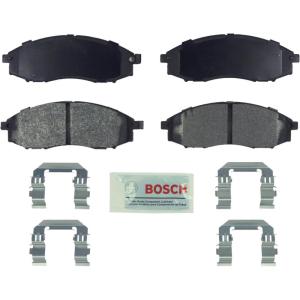 imageBOSCH BE830H Blue SemiMetallic Disc Brake Pad Set With Hardware  Compatible With Select Nissan Frontier Xterra FRONT