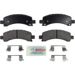 imageBOSCH BE974H Blue Ceramic Disc Brake Pad Set with Hardware  Compatible with Select Cadillac Escalade Chevrolet Avalanche Express Suburban Tahoe GMC Savana Yukon Yukon XL  More REAR