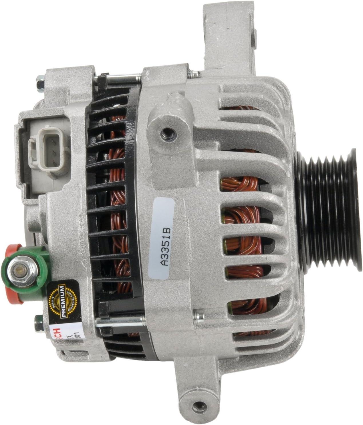 imageBosch AL7608X Premium 100 Remanufactured Alternator  Compatible With Select Ford F150 F150 Heritage Lincoln Mark LT 110 Amp
